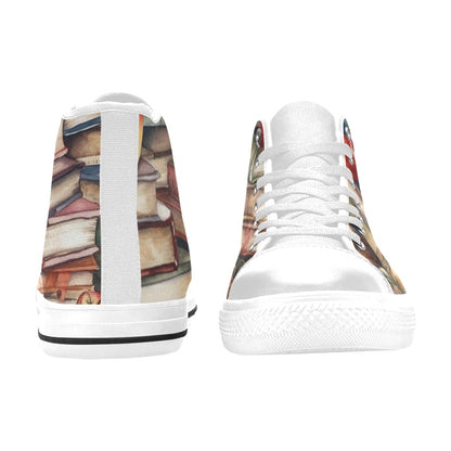 Watercolour Books - Women's High Top Canvas Shoes