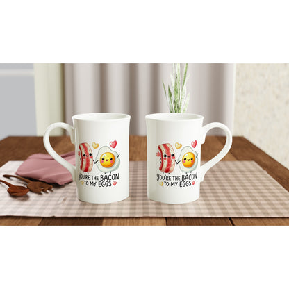 You're The Bacon To My Eggs, Valentine - White 10oz Porcelain Slim Mug Porcelain Mug