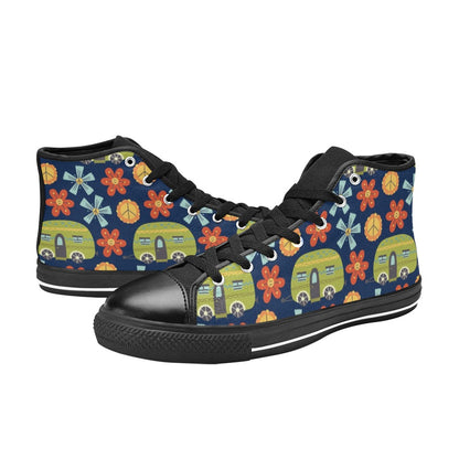 Hippy Caravan - Men's High Top Canvas Shoes