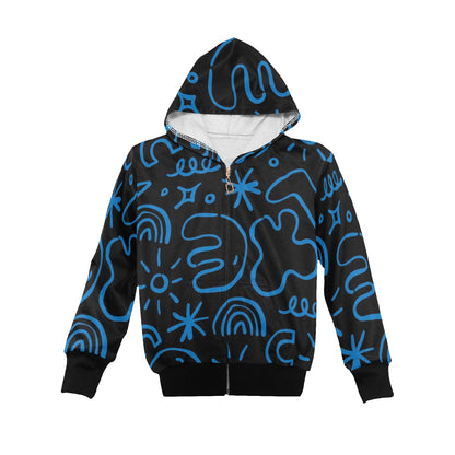 Blue Squiggle - Senior Boys Zip Up Hoodie