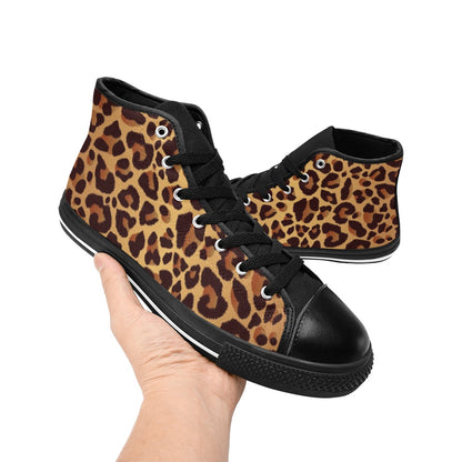 Leopard Print - Men's High Top Canvas Shoes