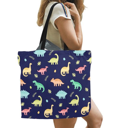 Dinosaurs - Full Print Canvas Tote Bag Full Print Canvas Tote Bag Printed Offshore