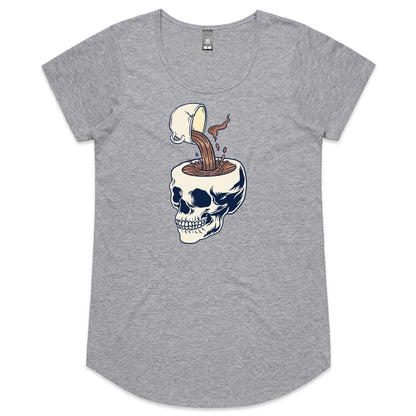 Coffee Skull - Womens Scoop Neck T-Shirt