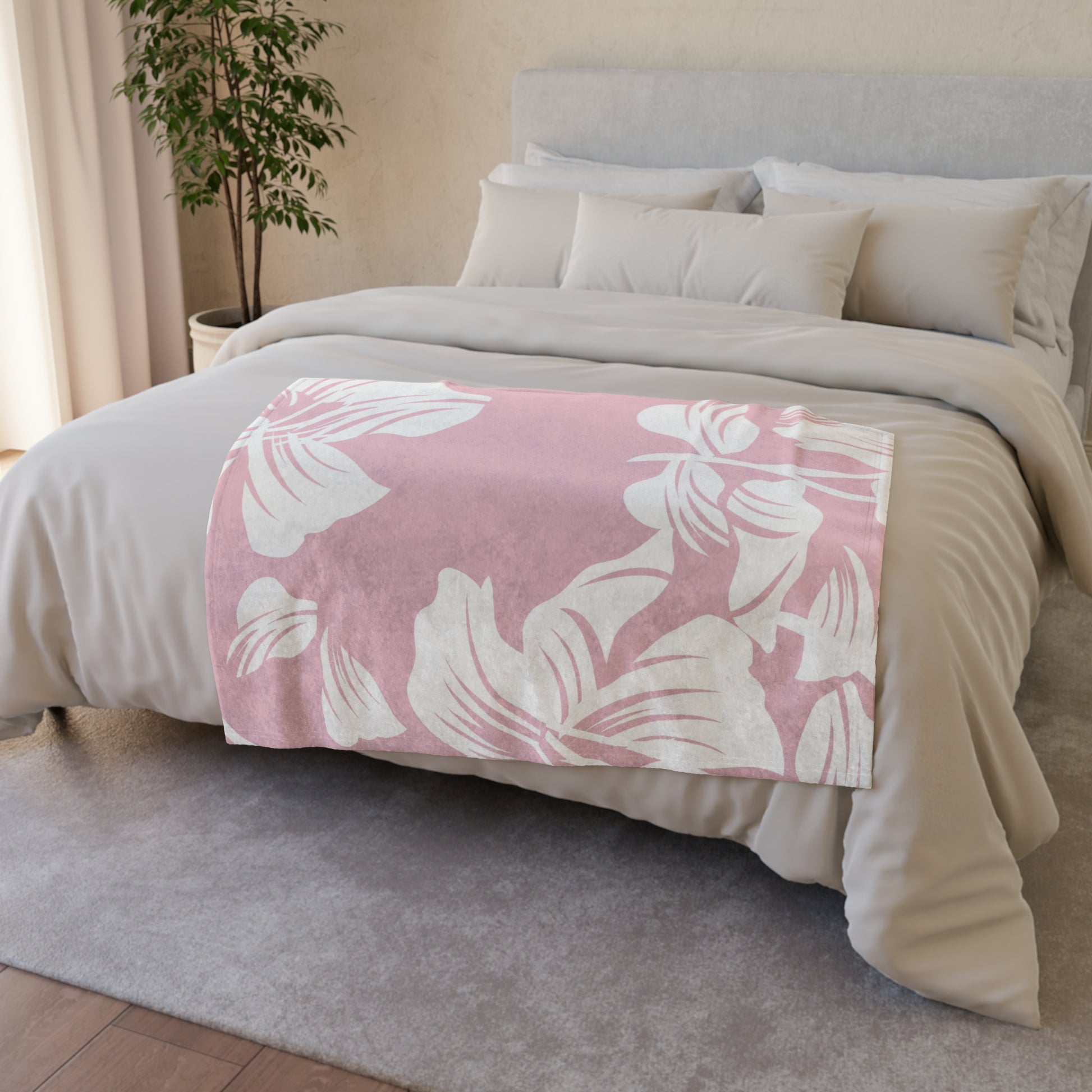 Pink Hibiscus - Soft Polyester Blanket 30'' × 40'' Blanket