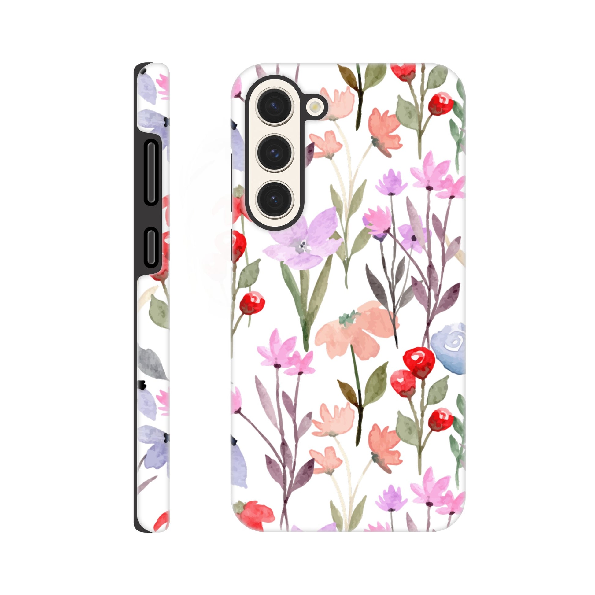 Watercolour Flowers - Phone Tough Case Galaxy S23 Plus Phone Case Globally Fulfilled Plants