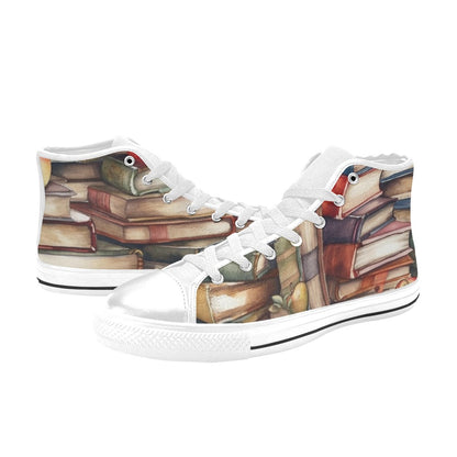 Watercolour Books - Women's High Top Canvas Shoes