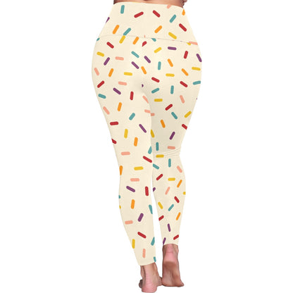 Sprinkles - Women's Plus Size High Waist Leggings Women's Plus Size High Waist Leggings Printed Offshore