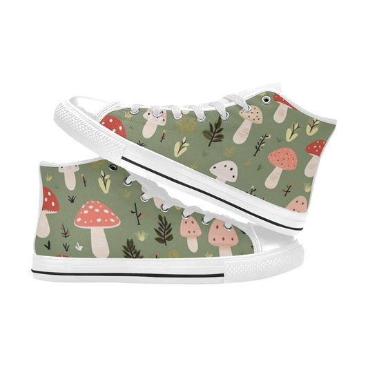 Toadstools - Kids High Top Canvas Shoes