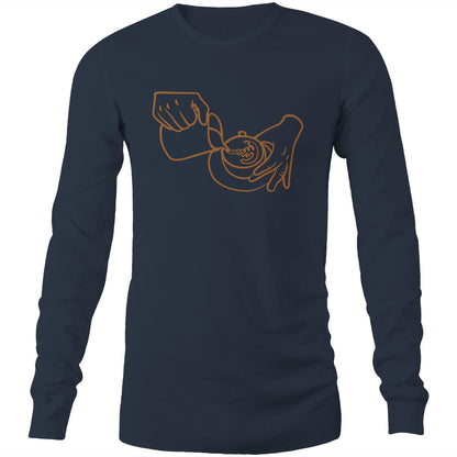 Barista - Long Sleeve T-Shirt Navy Unisex Long Sleeve T-shirt coffee