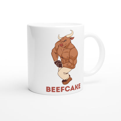 Beefcake - White 11oz Ceramic Mug White 11oz Mug animal Fitness Funny Globally Fulfilled