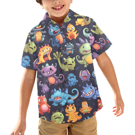 Monster Mania - Junior Boys Hawaiian Shirt