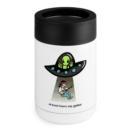 Guitarist Alien Abduction, UFO - Stainless Steel Can Cooler White One size Stainless Steel Can Cooler Music Printed Offshore Sci Fi