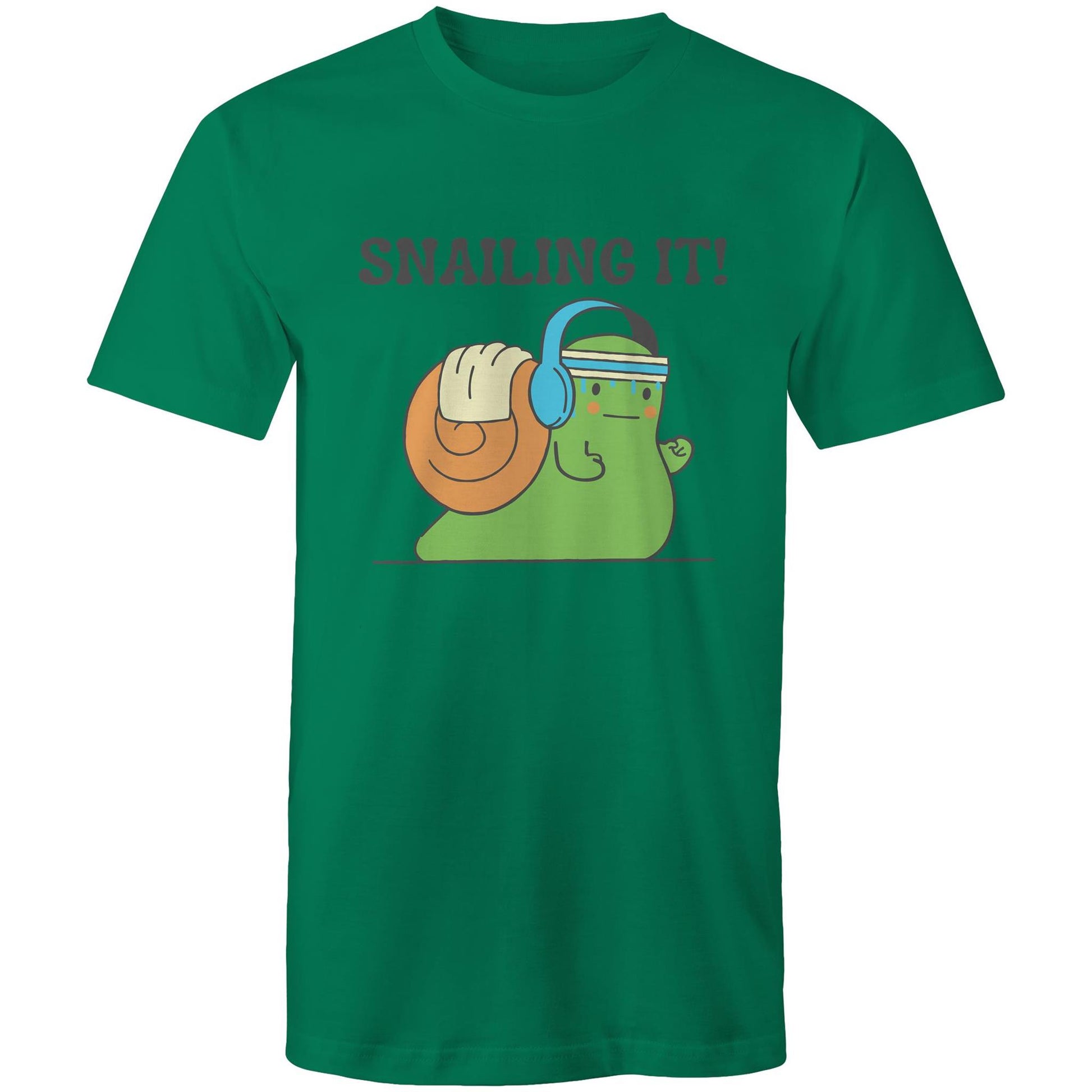 Snailing It - Short Sleeve T-shirt Kelly Green Fitness T-shirt