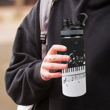 Piano - Insulated Water Bottle with Dual-Use Lid (18oz) Insulated Water Bottle with Dual-Use Lid (18oz) Music Printed Offshore