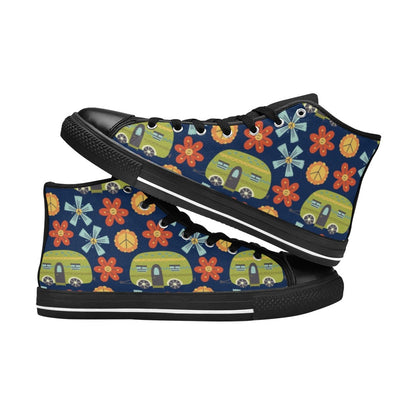 Hippy Caravan - Men's High Top Canvas Shoes