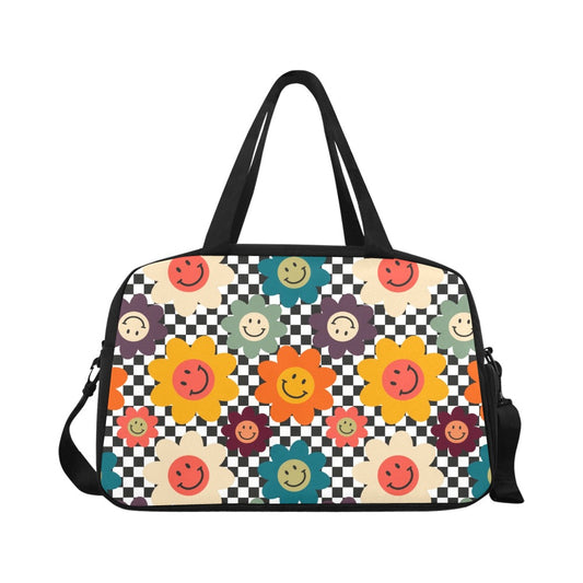 Happy Retro Flowers - Gym Bag / Overnight Bag