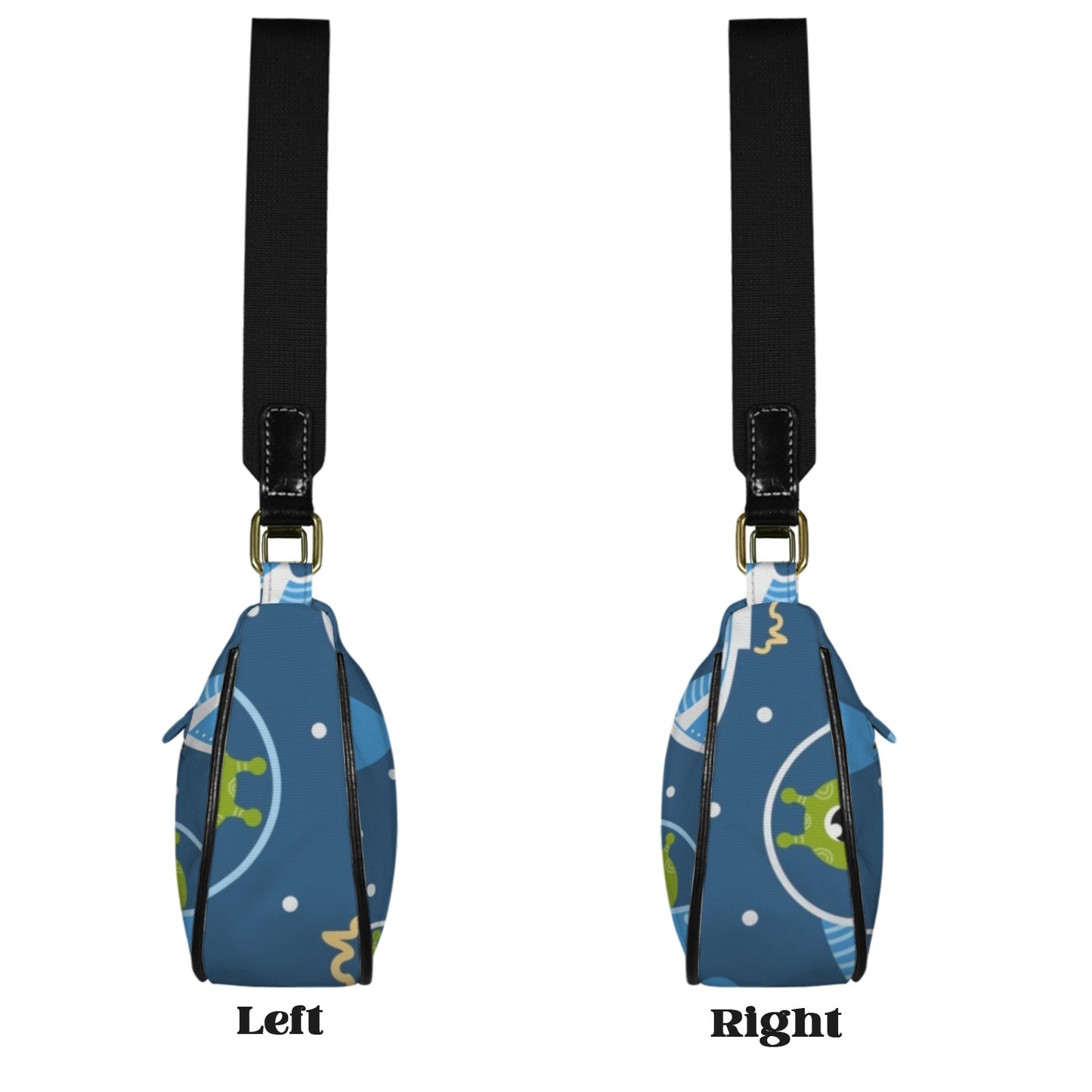 Cute Aliens in UFOs - Small Shoulder Bag Small Shoulder Bag Printed Offshore Sci Fi