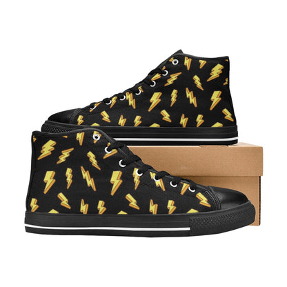 Lightning Bolts - Women's High Top Canvas Shoes