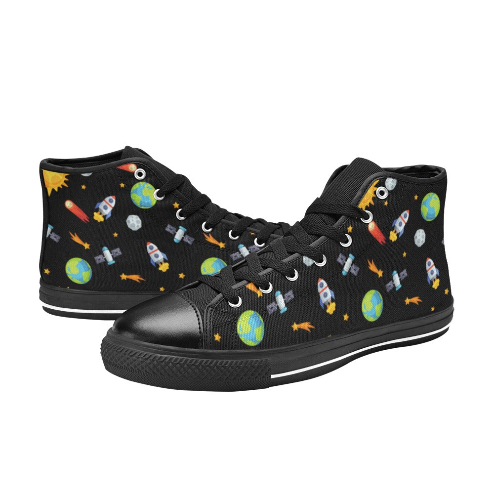 Busy Space - Men's High Top Canvas Shoes