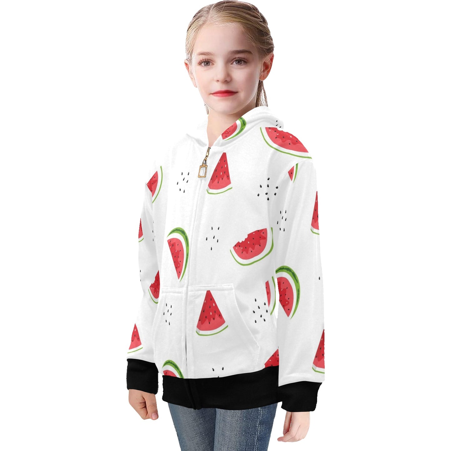 Watermelon - Senior Girls Zip Up Hoodie