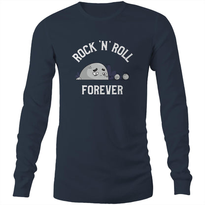 Rock 'N' Roll Forever - Long Sleeve T-Shirt Navy Unisex Long Sleeve T-shirt Music