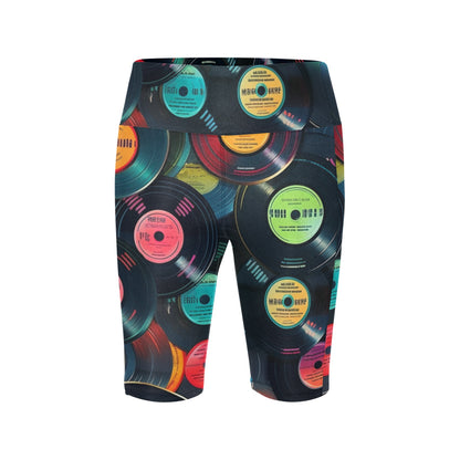 Retro Vinyl Records - Women's Bike Shorts Womens Bike Shorts Music Printed Offshore Retro