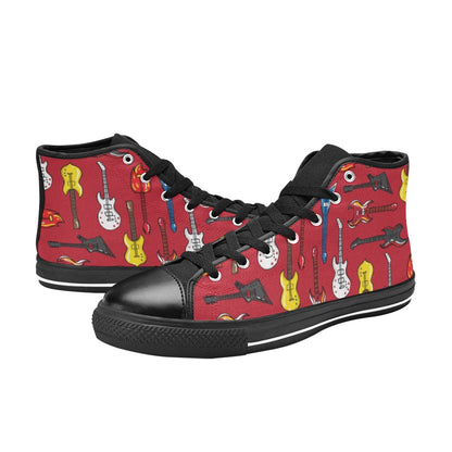 All The Guitars - Men's High Top Canvas Shoes