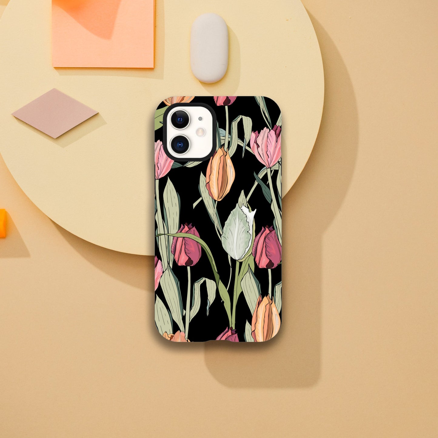 Tulips - Phone Tough Case iPhone 12 Mini Phone Case Globally Fulfilled