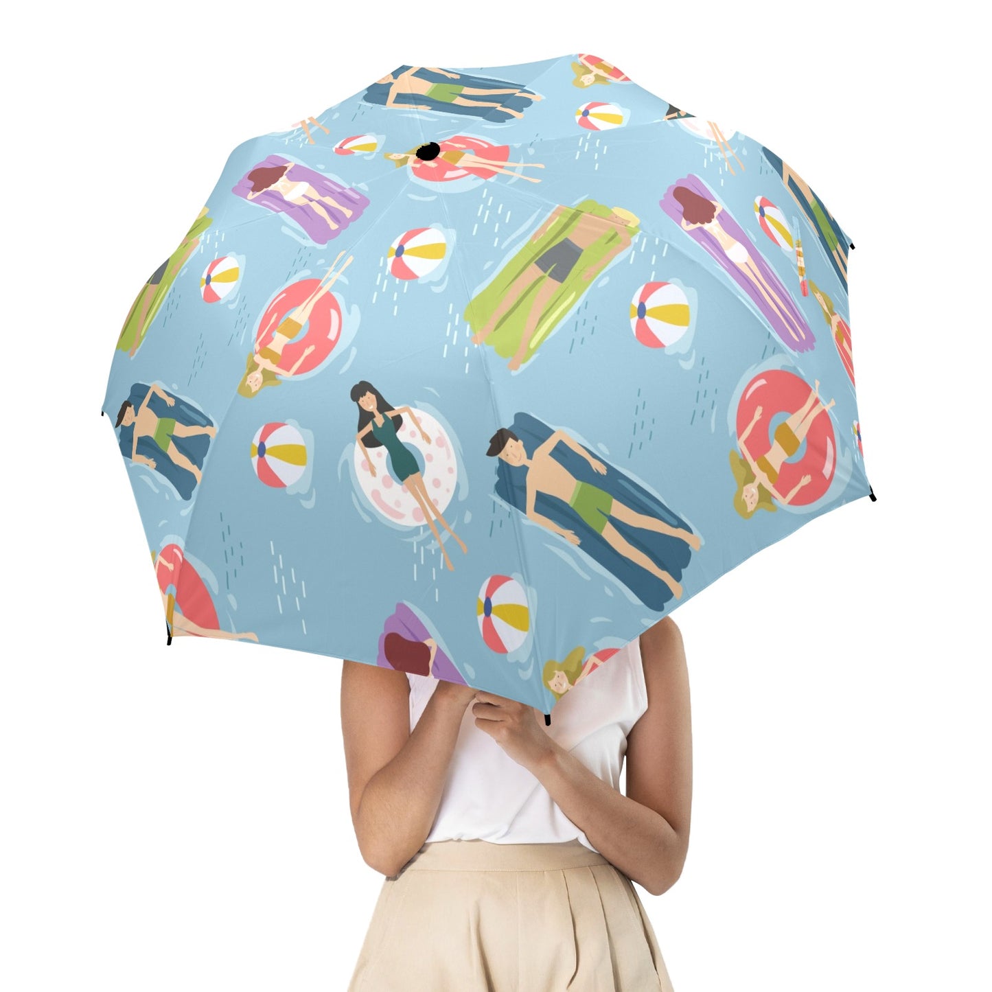 Beach Float - Semi-Automatic Foldable Umbrella Semi-Automatic Foldable Umbrella Printed Offshore