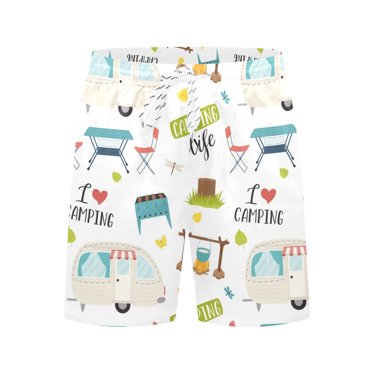 Camping Life - Men's Mid-Length Beach Shorts