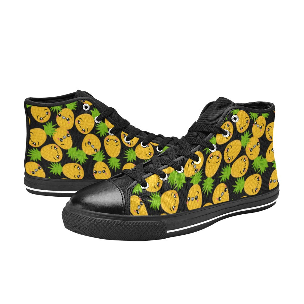 Cool Pineapples - Women's High Top Canvas Shoes