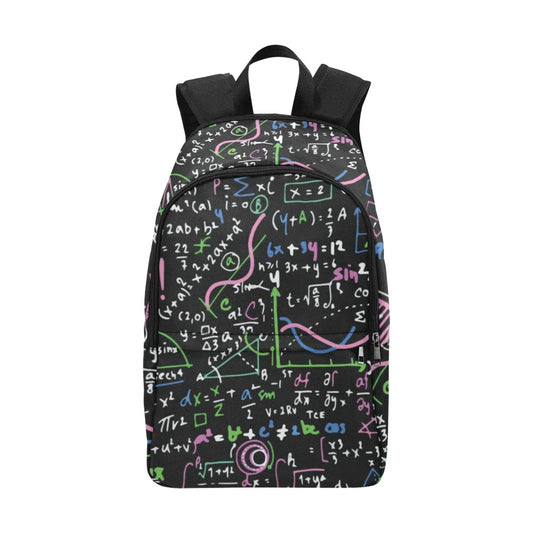Equations In Green And Pink - Fabric Backpack for Adult Adult Casual Backpack Maths Science