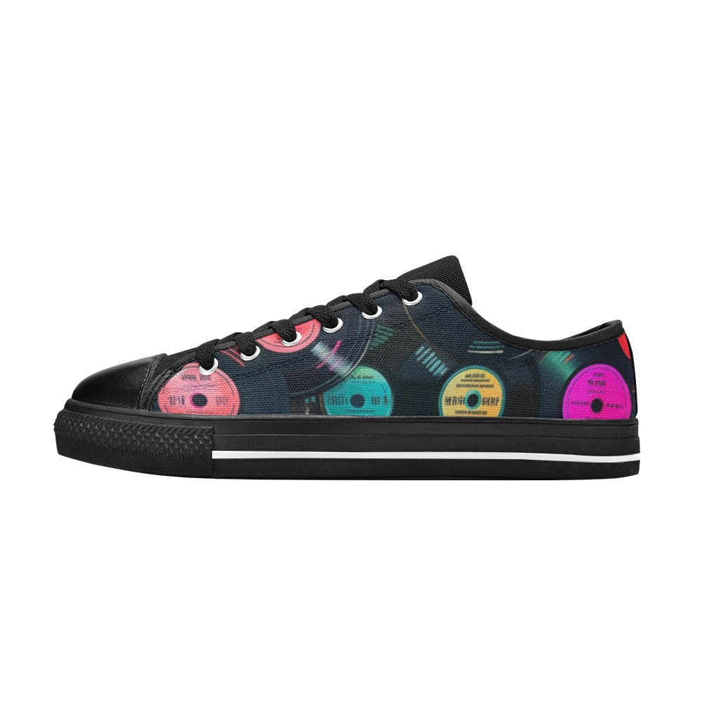 Retro Vinyl Records - Women's Classic Canvas Shoes