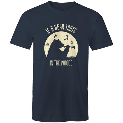 If A Bear Toots In The Woods, Trumpet Player - Mens T-Shirt Navy Mens T-shirt animal Music
