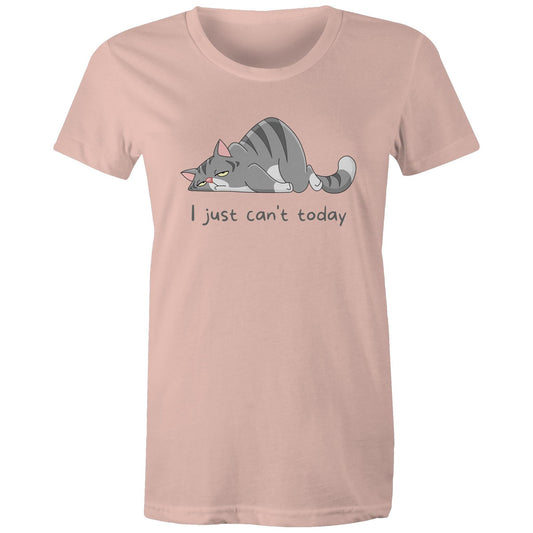 Cat, I Just Can't Today - Womens T-shirt