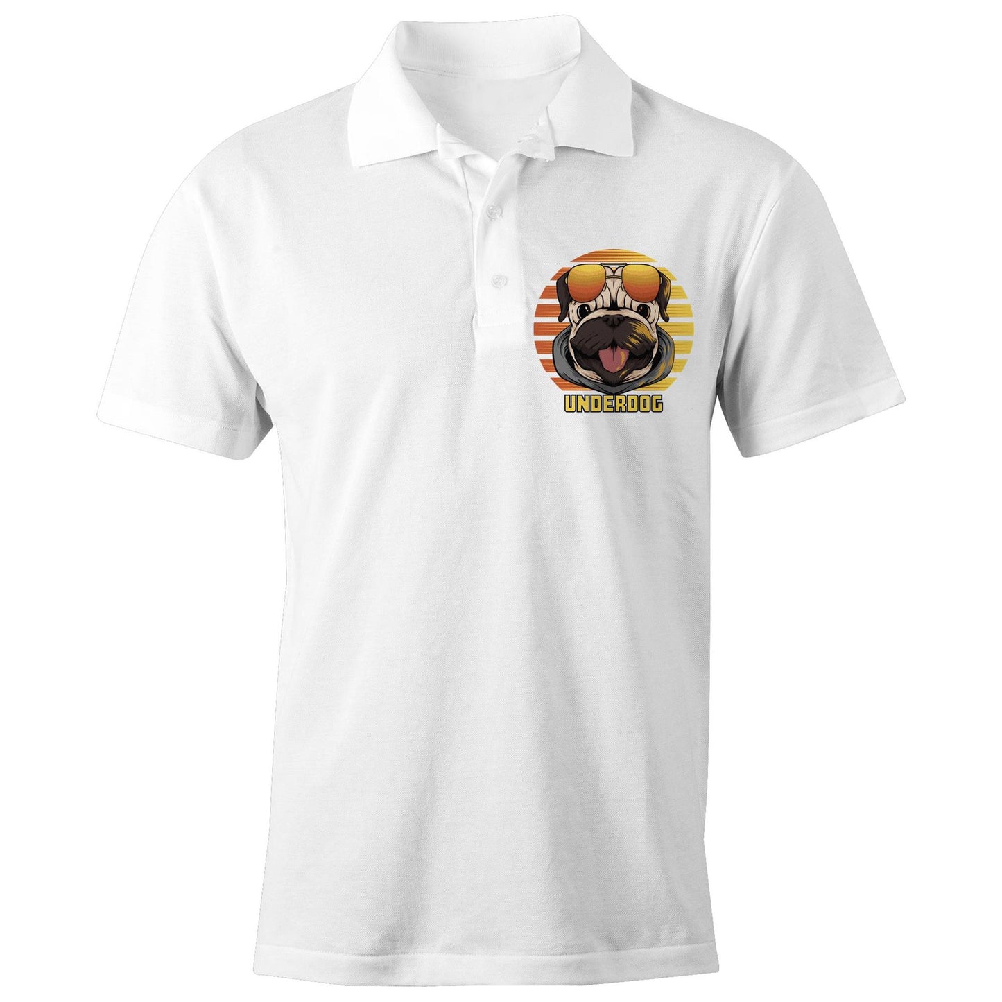 Underdog - Chad S/S Polo Shirt, Printed White Polo Shirt animal
