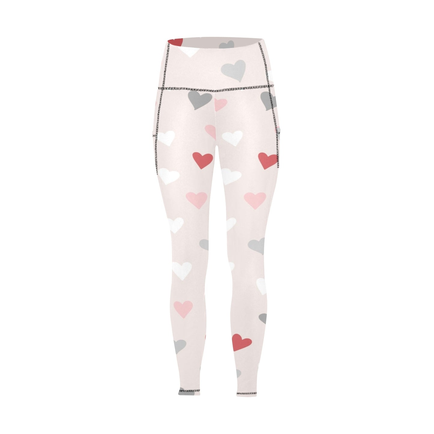 Pretty Hearts - Women's Leggings with Pockets