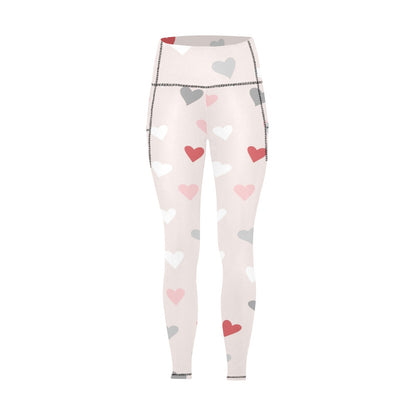 Pretty Hearts - Women's Leggings with Pockets