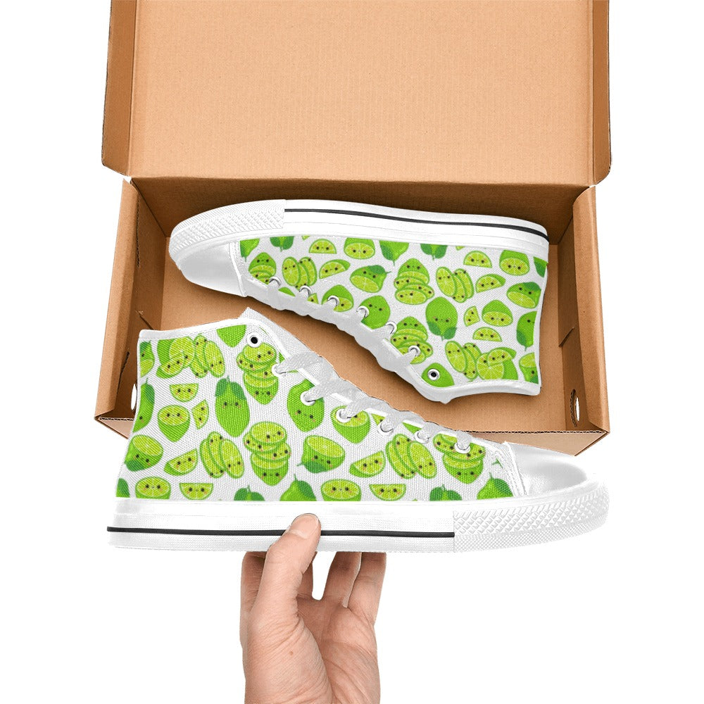 Cute Limes - Women's High Top Canvas Shoes