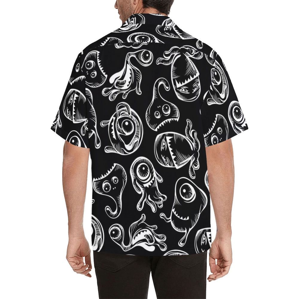 Monsters In Black And White - Hawaiian Shirt