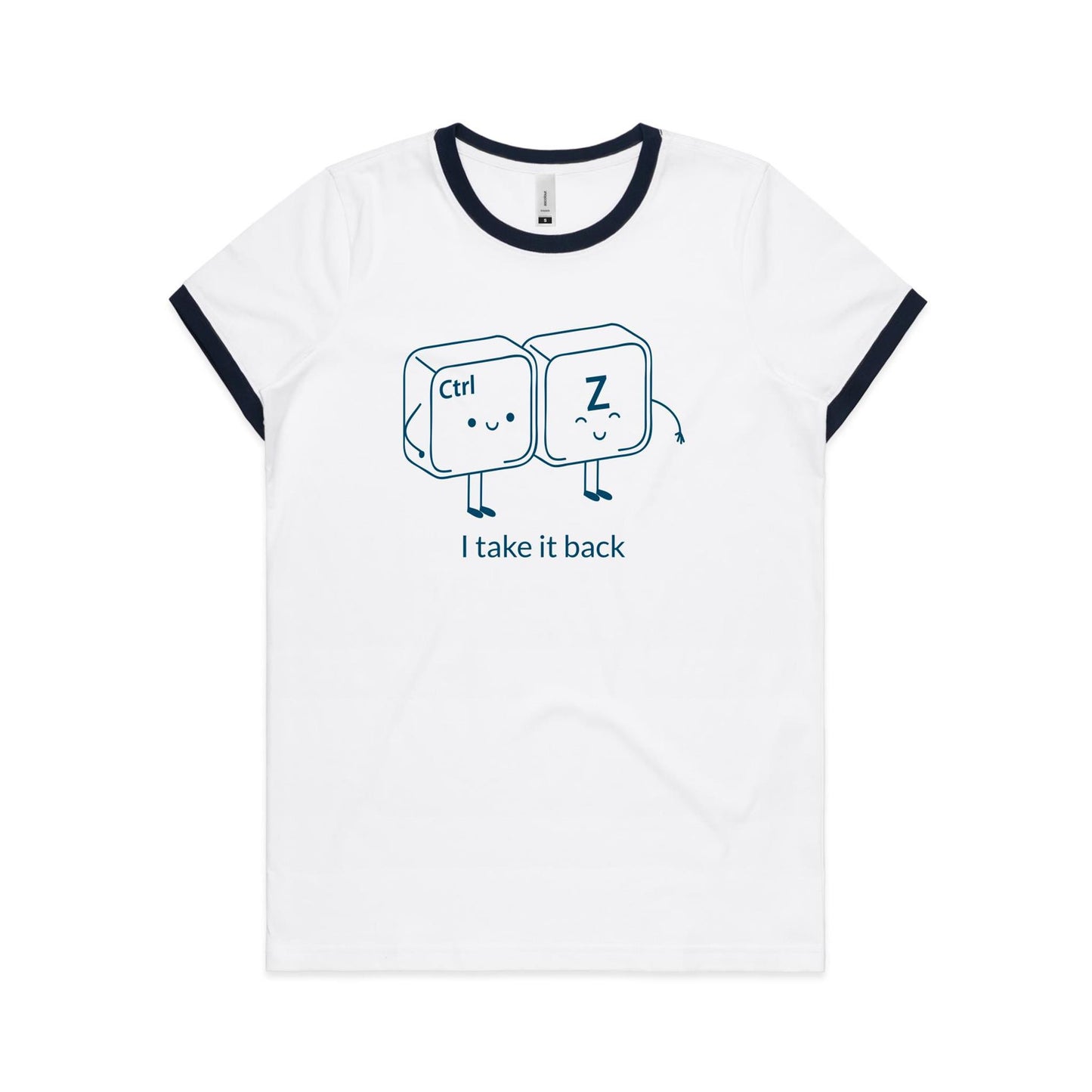 Ctr Z, I Take It Back, Computer Keyboard - Women's Ringer Tee