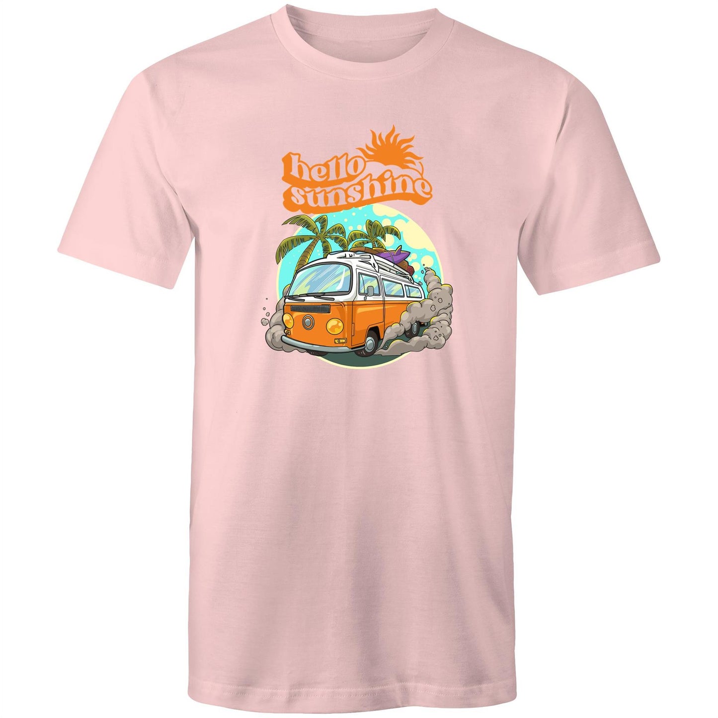 Hello Sunshine, Beach Van - Mens T-Shirt