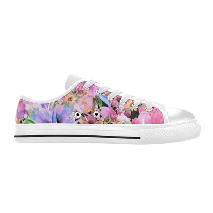 Bright Pink Floral - Women's Classic Canvas Shoes