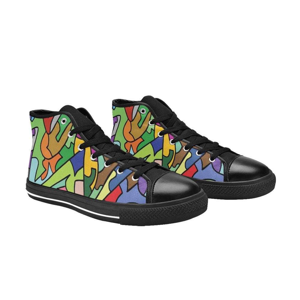 Bright Abstract - Men's High Top Canvas Shoes