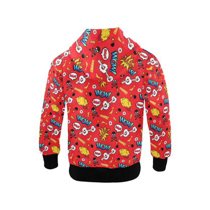 Comic Book Red - Senior Girls Zip Up Hoodie