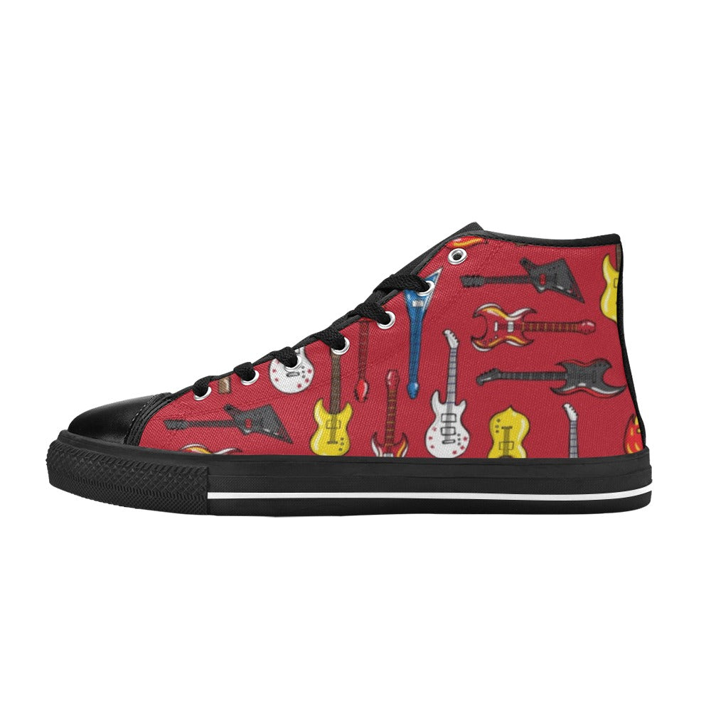 All The Guitars - Women's High Top Canvas Shoes