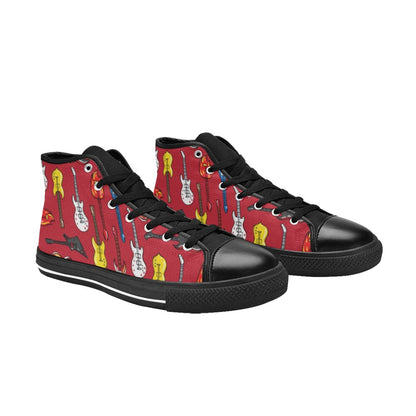 All The Guitars - Women's High Top Canvas Shoes