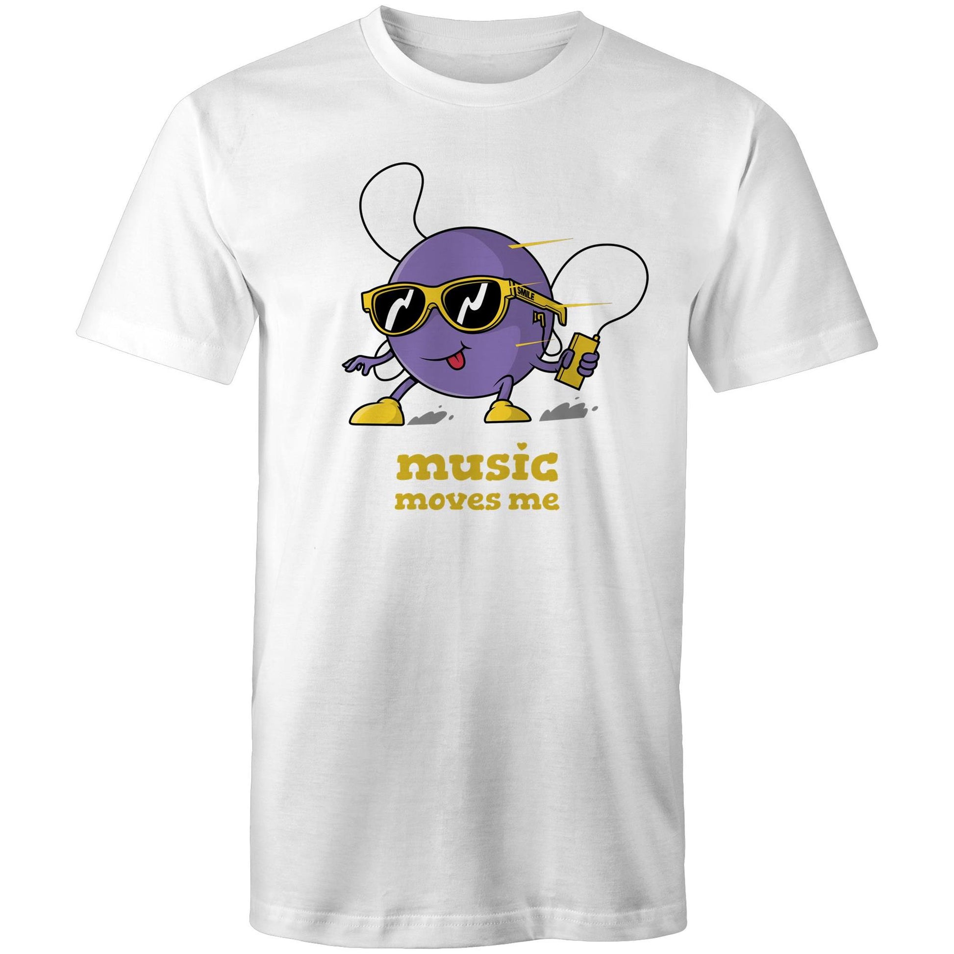 Music Moves Me, Earbuds - Mens T-Shirt White Mens T-shirt Music