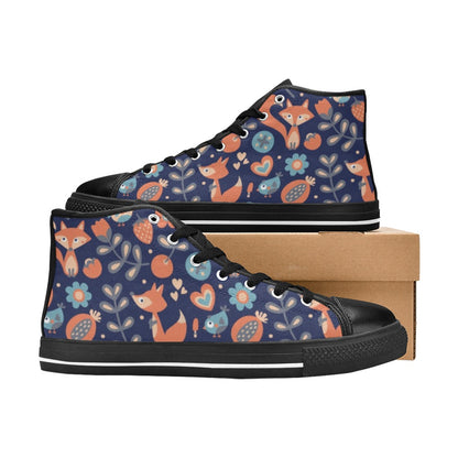 Cute Fox - Women's High Top Canvas Shoes