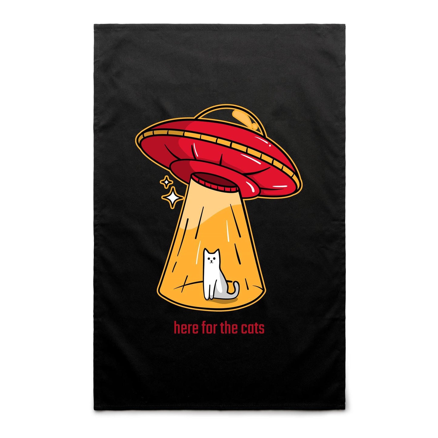 Here For The Cats, UFO - AS Colour Tea Towel